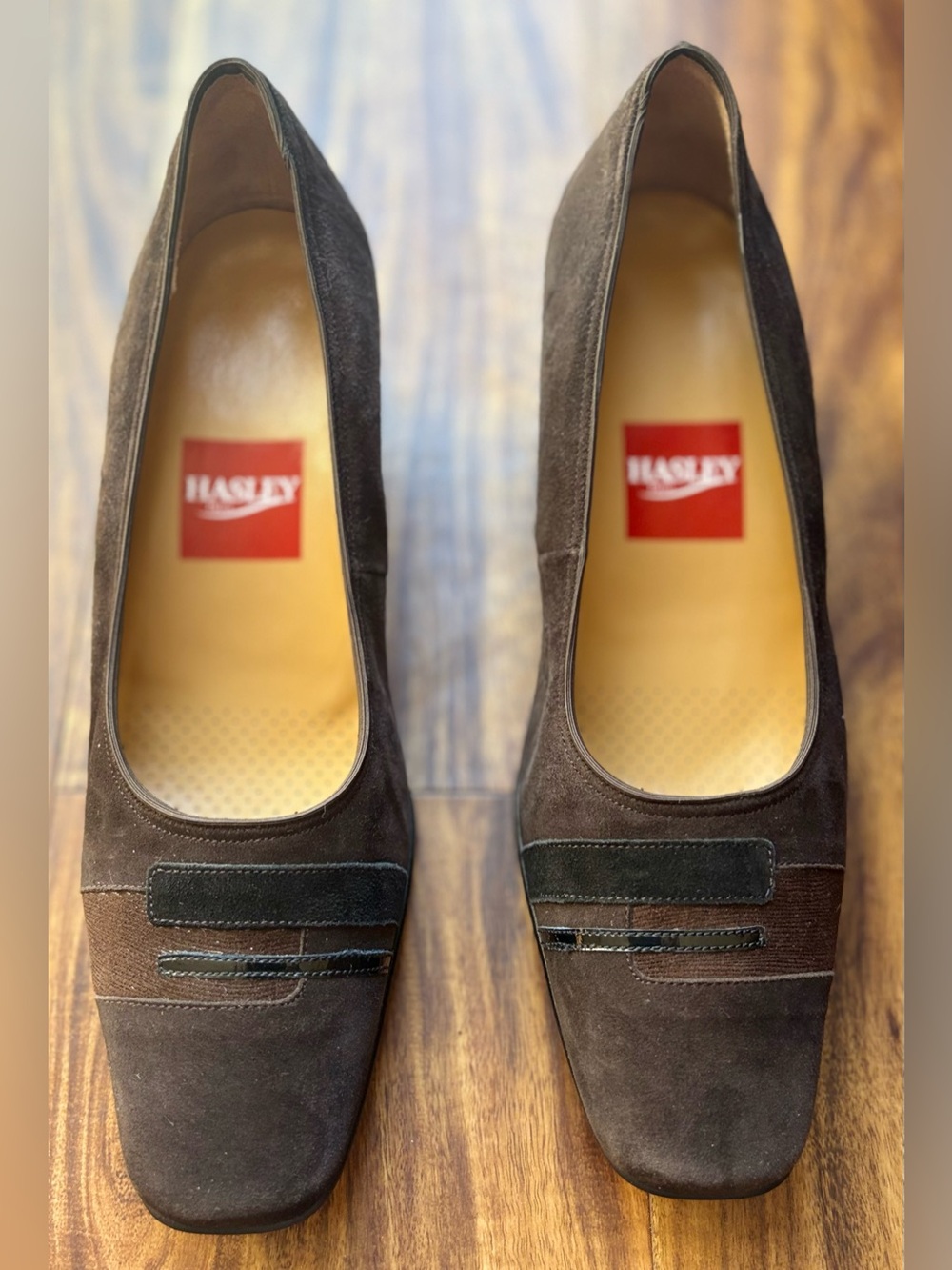 Vintage Hasley Paris Made in France Brown Suede Women’s Pumps Heels UK4 /US6.5